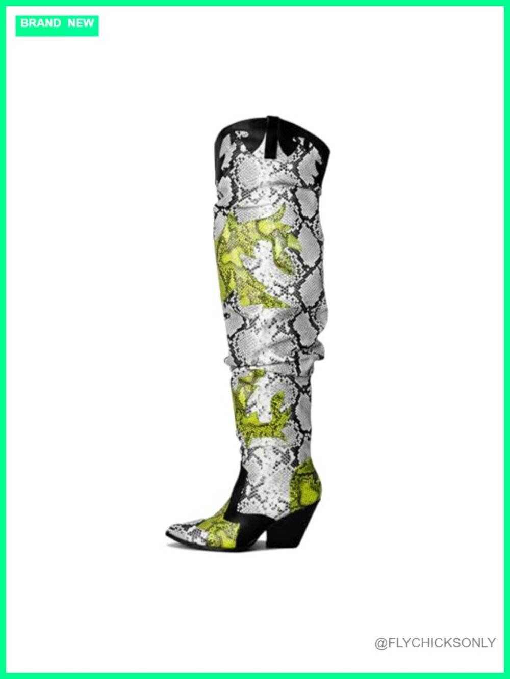 Cape Robbin Thigh High Faux Snakeskin Western Boots Chunky Heel Hilda